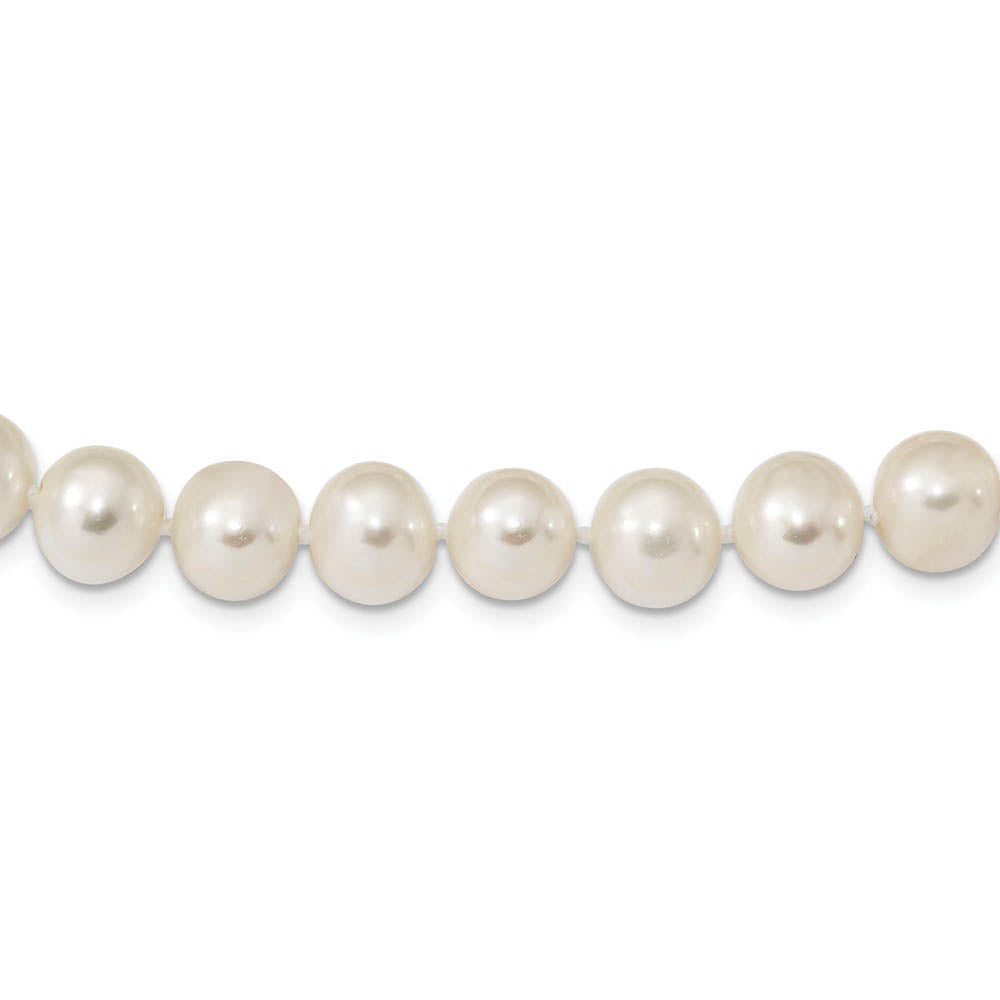 8-9mm, White FW Cultured Pearl & Sterling Silver Clasp Necklace