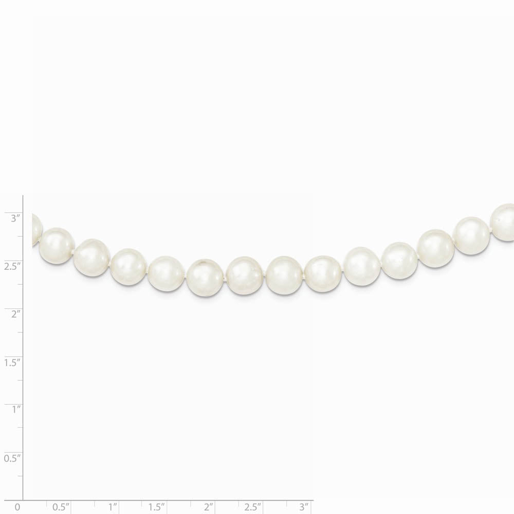 Alternate view of the 9-10mm, White FW Cultured Pearl & Sterling Silver Clasp Necklace by The Black Bow Jewelry Co.