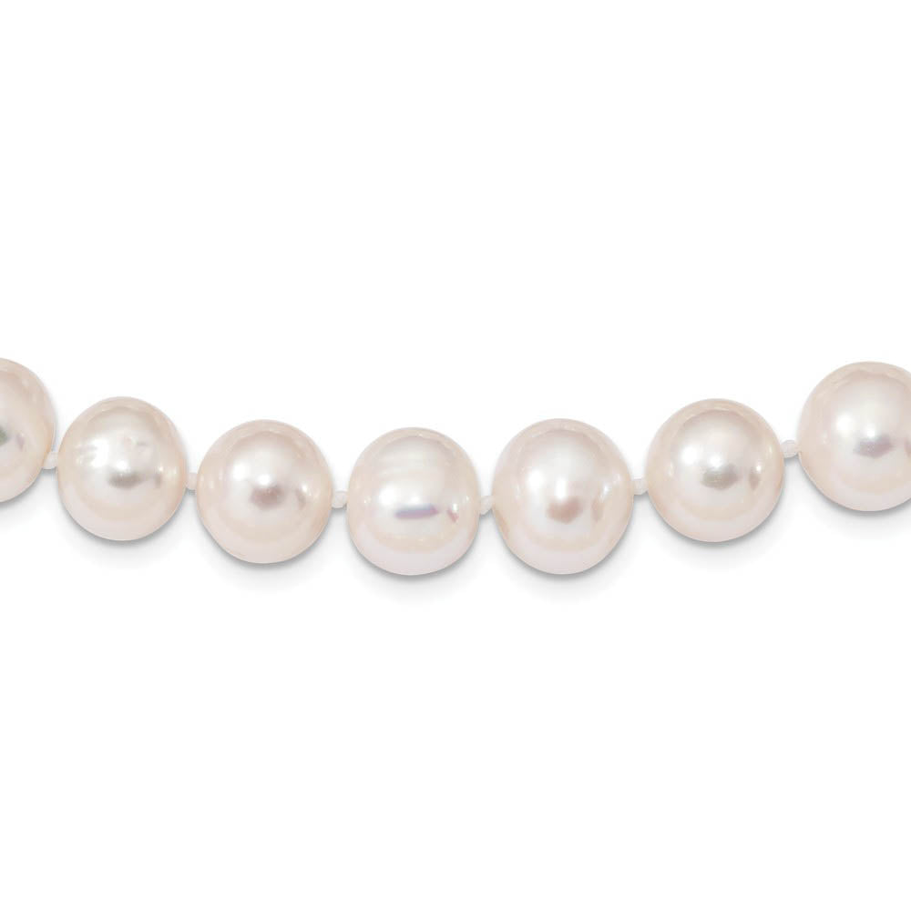 10-11mm, White FW Cultured Pearl & Sterling Silver Clasp Necklace, Item N14106 by The Black Bow Jewelry Co.
