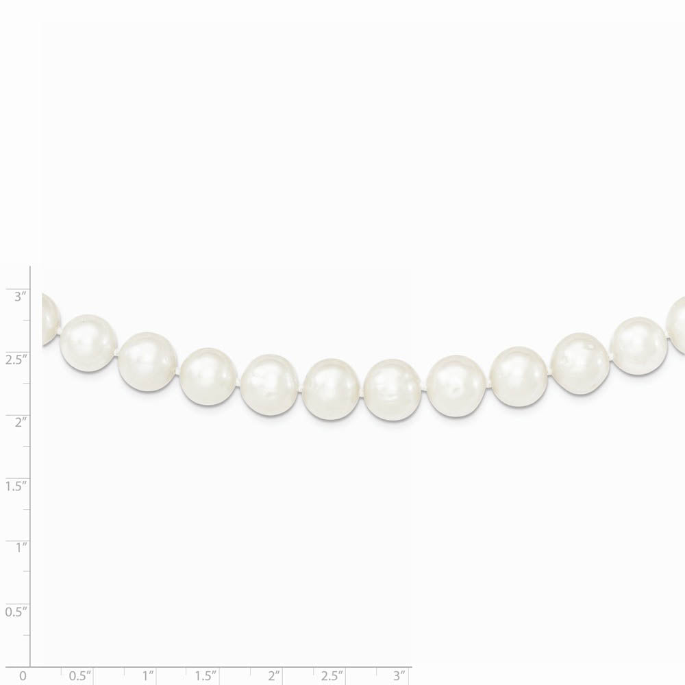 Alternate view of the 10-11mm, White FW Cultured Pearl & Sterling Silver Clasp Necklace by The Black Bow Jewelry Co.