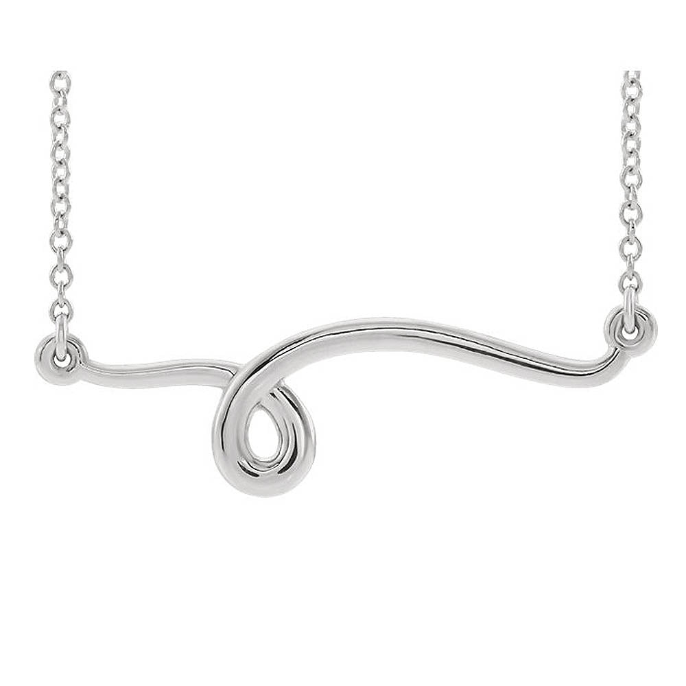 Platinum Freeform Loop Bar Necklace, 16 or 18 Inch, Item N14111 by The Black Bow Jewelry Co.