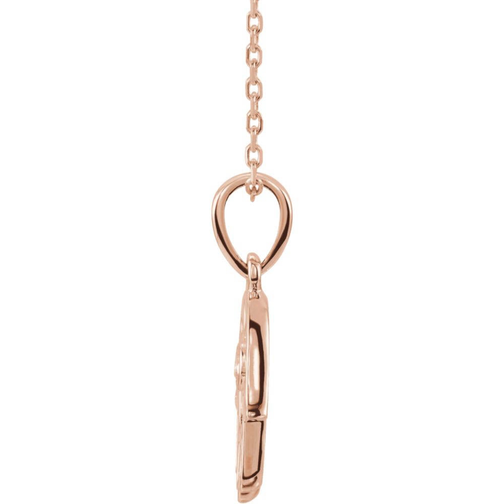 Alternate view of the 14k Rose Gold .03 CT Diamond Small Hamsa Necklace, 16-18 Inch by The Black Bow Jewelry Co.