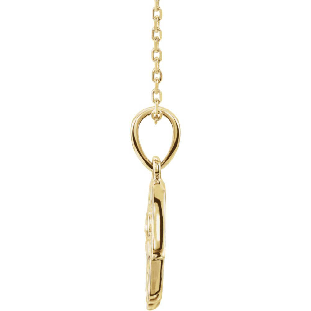 Alternate view of the 14k Yellow Gold .03 CT Diamond Small Hamsa Necklace, 16-18 Inch by The Black Bow Jewelry Co.