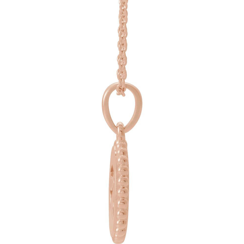 Alternate view of the 14k Rose Gold Eye of Horus 12mm Disc Necklace, 16-18 Inch by The Black Bow Jewelry Co.