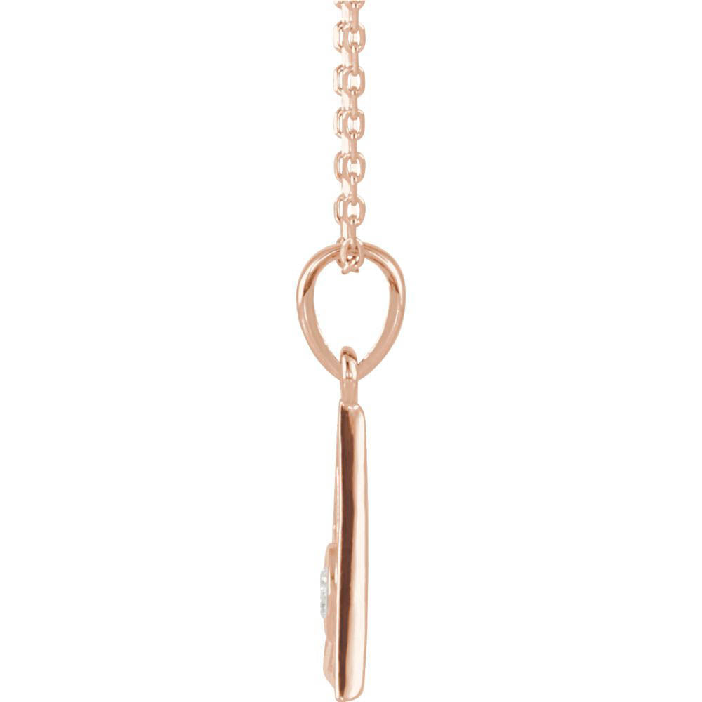 Alternate view of the 14K Rose Gold 1/10 CT Diamond Eye of Providence Necklace, 16-18 Inch by The Black Bow Jewelry Co.