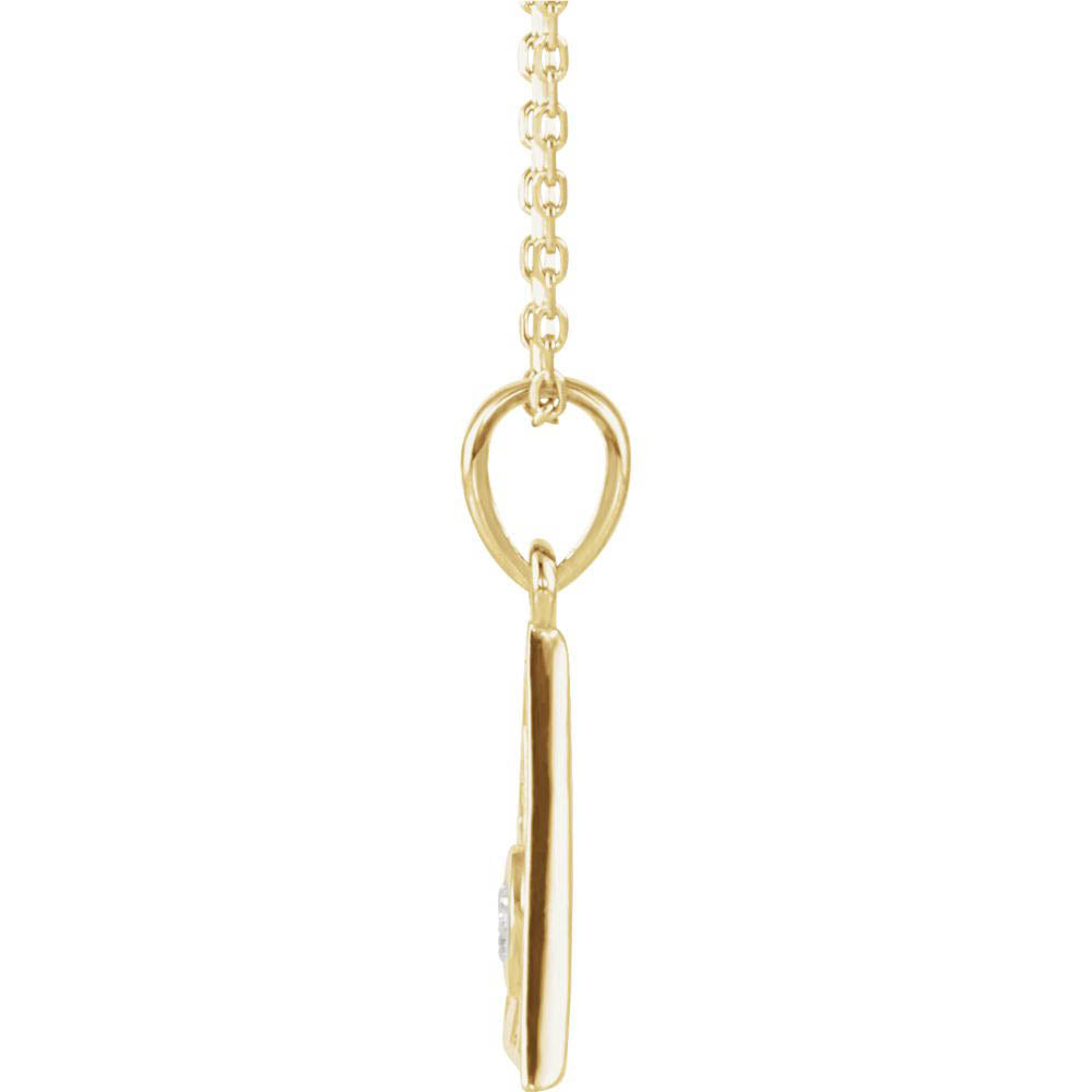Alternate view of the 14K Yellow Gold 1/10 CT Diamond Eye of Providence Necklace, 16-18 Inch by The Black Bow Jewelry Co.