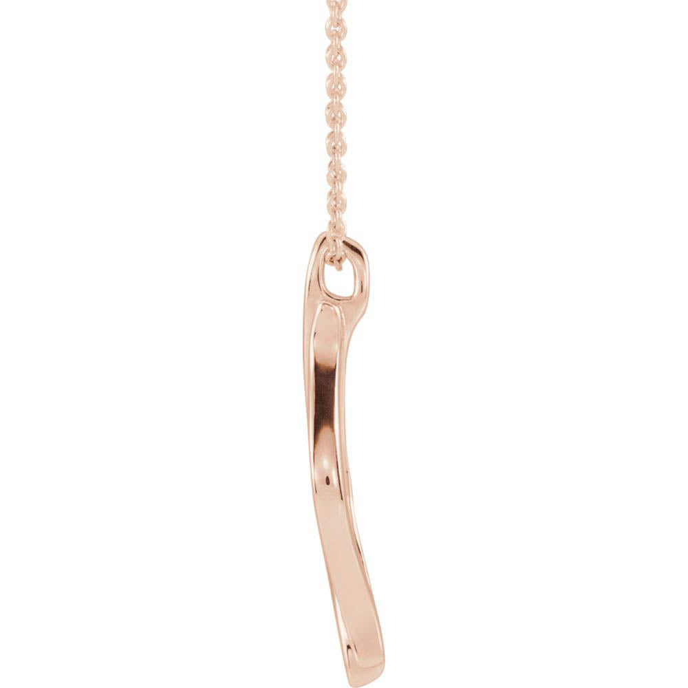 Alternate view of the 14k Rose Gold Freeform Marquise Necklace, 16-18 Inch by The Black Bow Jewelry Co.