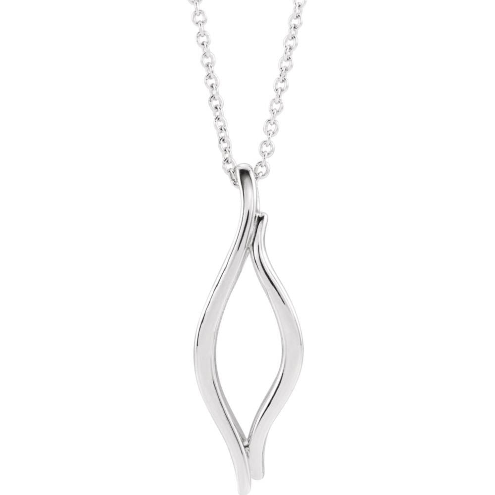 Alternate view of the 14k Yellow, White or Rose Gold Freeform Marquise Necklace, 16-18 Inch by The Black Bow Jewelry Co.