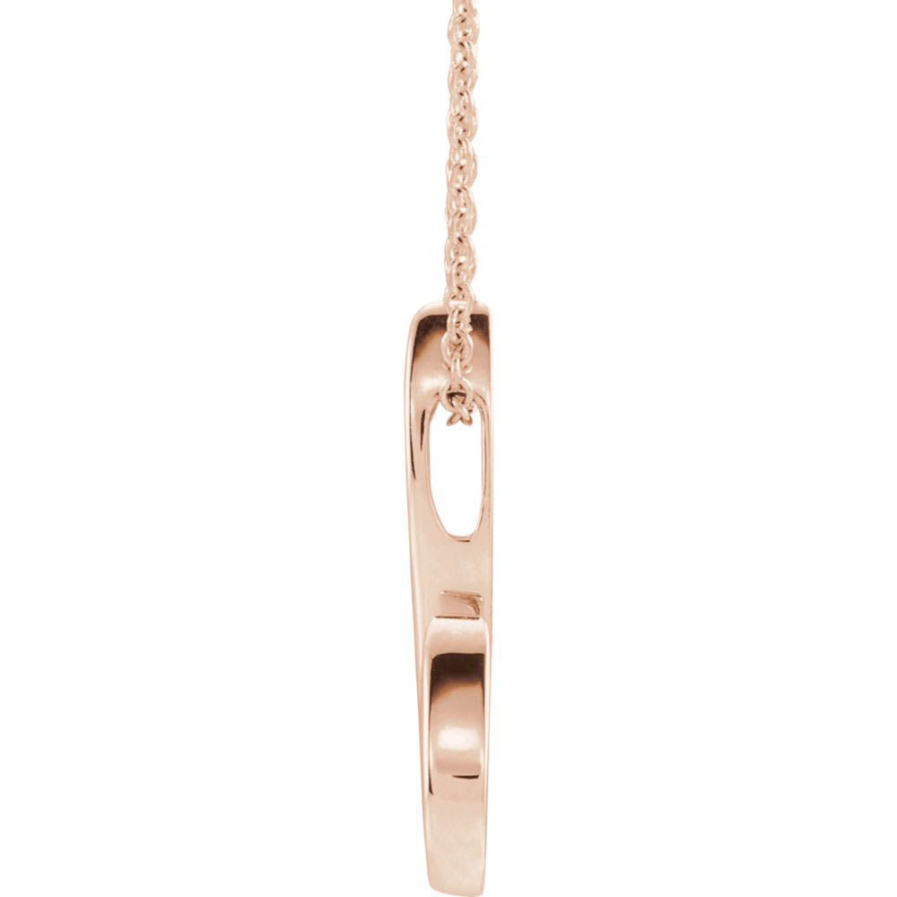 Alternate view of the 14k Rose Gold Freeform Hook Adjustable Necklace, 16-18 Inch by The Black Bow Jewelry Co.