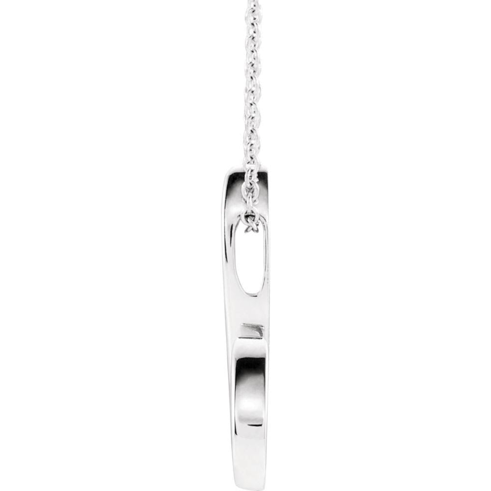Alternate view of the 14k White Gold Freeform Hook Adjustable Necklace, 16-18 Inch by The Black Bow Jewelry Co.