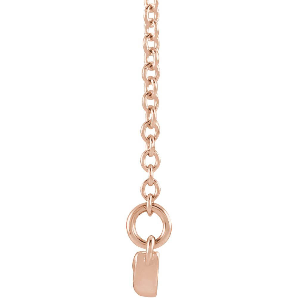 Alternate view of the 14k Rose Gold Leaf Bar Necklace, 16-18 Inch by The Black Bow Jewelry Co.