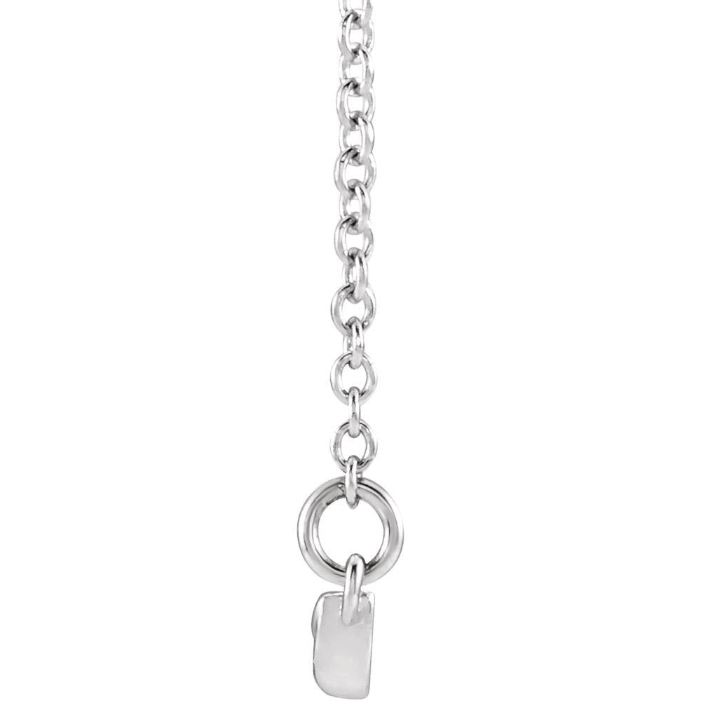 Alternate view of the 14k White Gold Leaf Bar Necklace, 16-18 Inch by The Black Bow Jewelry Co.