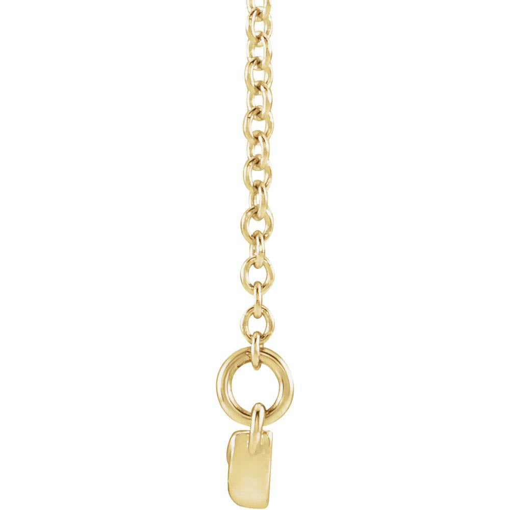 Alternate view of the 14k Yellow Gold Leaf Bar Necklace, 16-18 Inch by The Black Bow Jewelry Co.