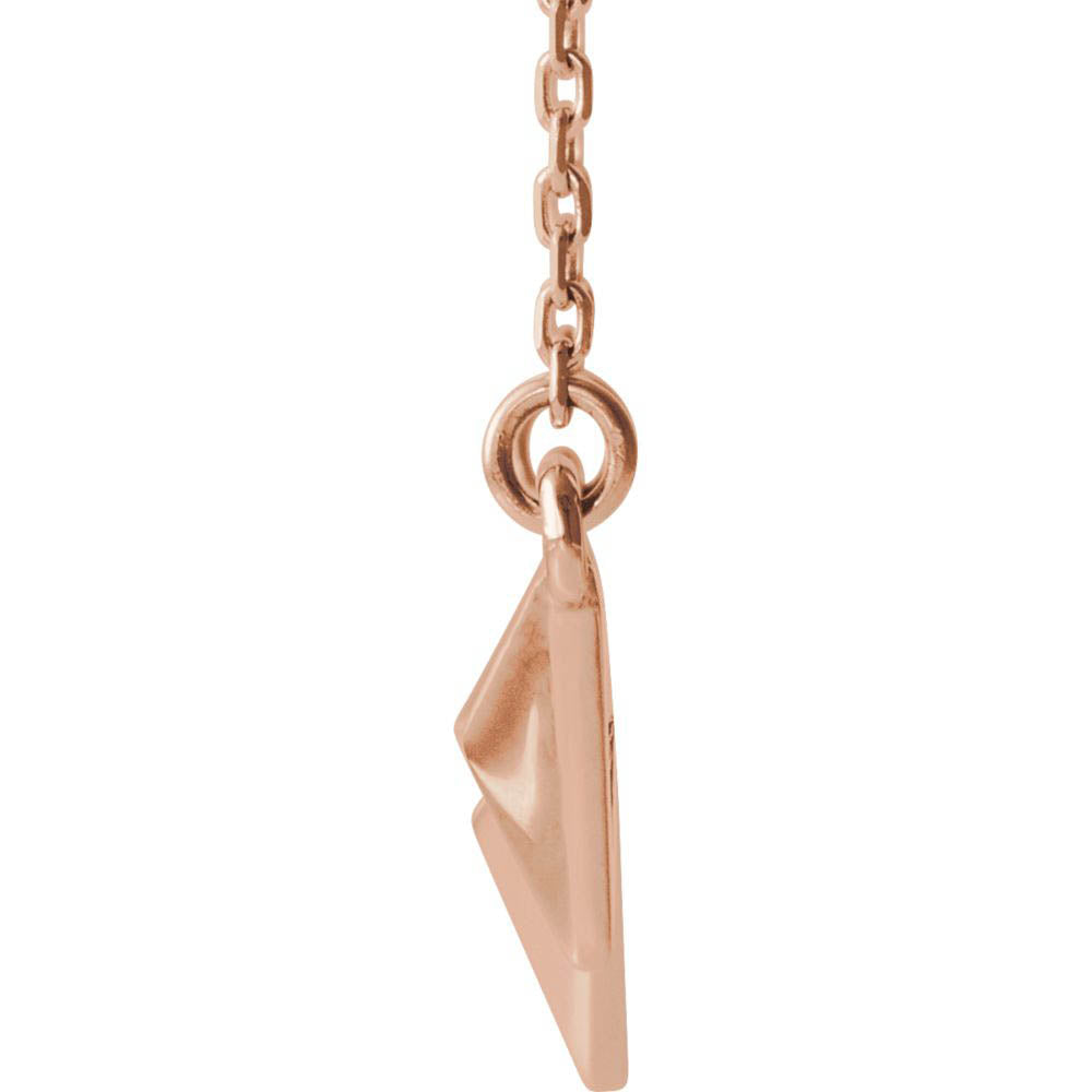 Alternate view of the 14k Rose Gold Small Pyramid Bar Necklace, 16-18 Inch by The Black Bow Jewelry Co.
