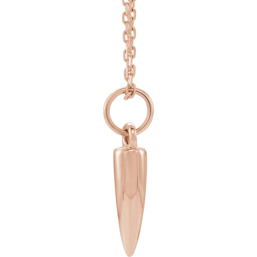 Alternate view of the 14k Rose Gold 3D Small Bullet Necklace, 16-18 Inch by The Black Bow Jewelry Co.