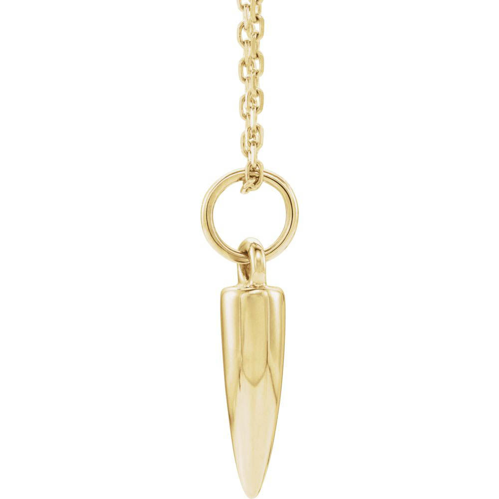 Alternate view of the 14k Yellow Gold 3D Small Bullet Necklace, 16-18 Inch by The Black Bow Jewelry Co.