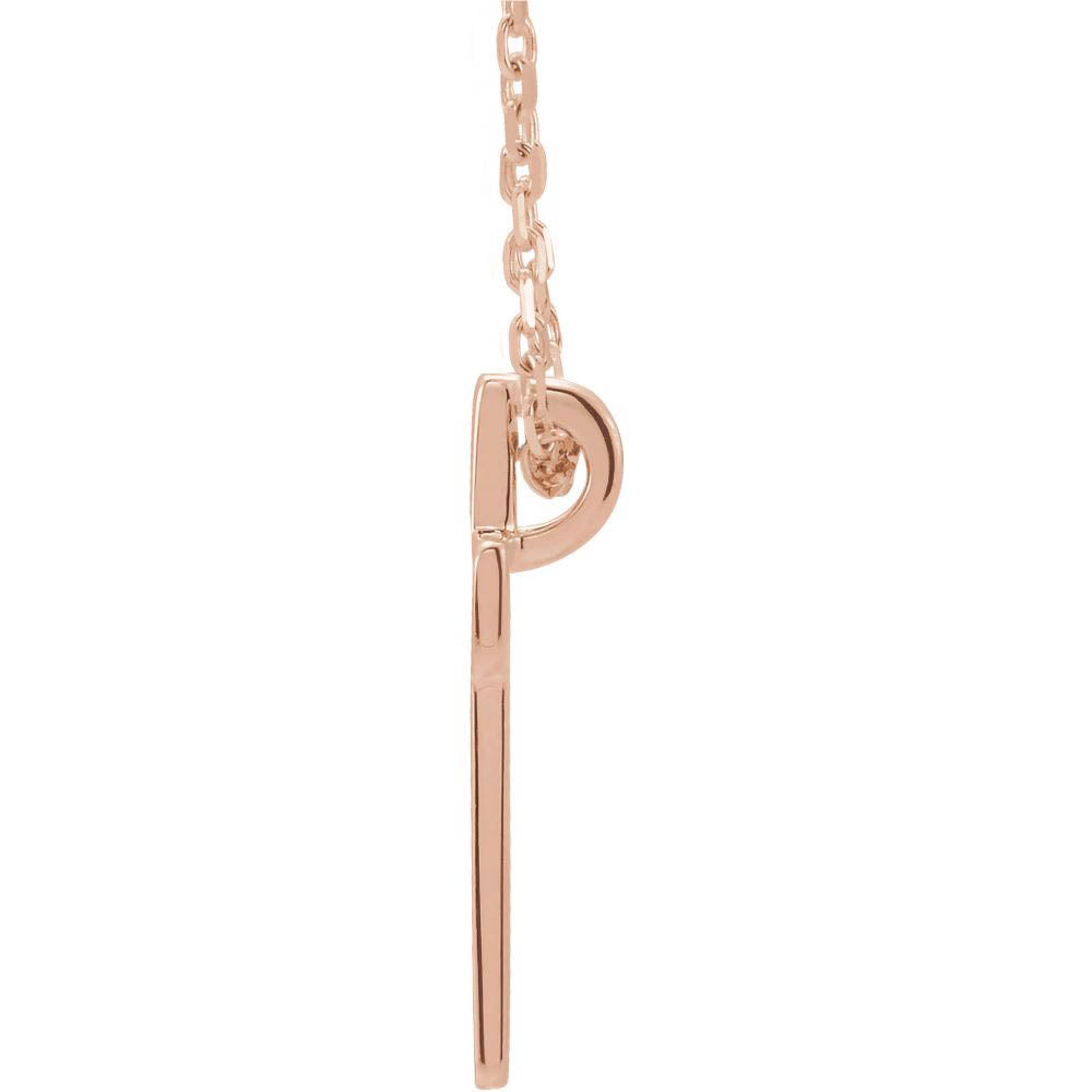 Alternate view of the 14k Rose Gold Small Voided Cross Necklace, 16-18 Inch by The Black Bow Jewelry Co.
