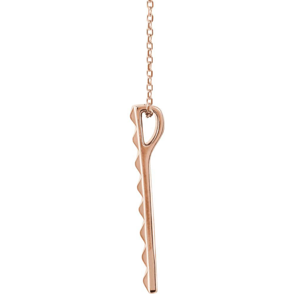 Alternate view of the 14k Rose Gold Vertical Pyramid Bar Necklace, 16-18 Inch by The Black Bow Jewelry Co.