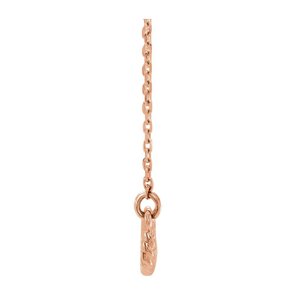 Alternate view of the 14k Rose Gold Small Rope Textured Infinity Necklace, 16-18 Inch by The Black Bow Jewelry Co.