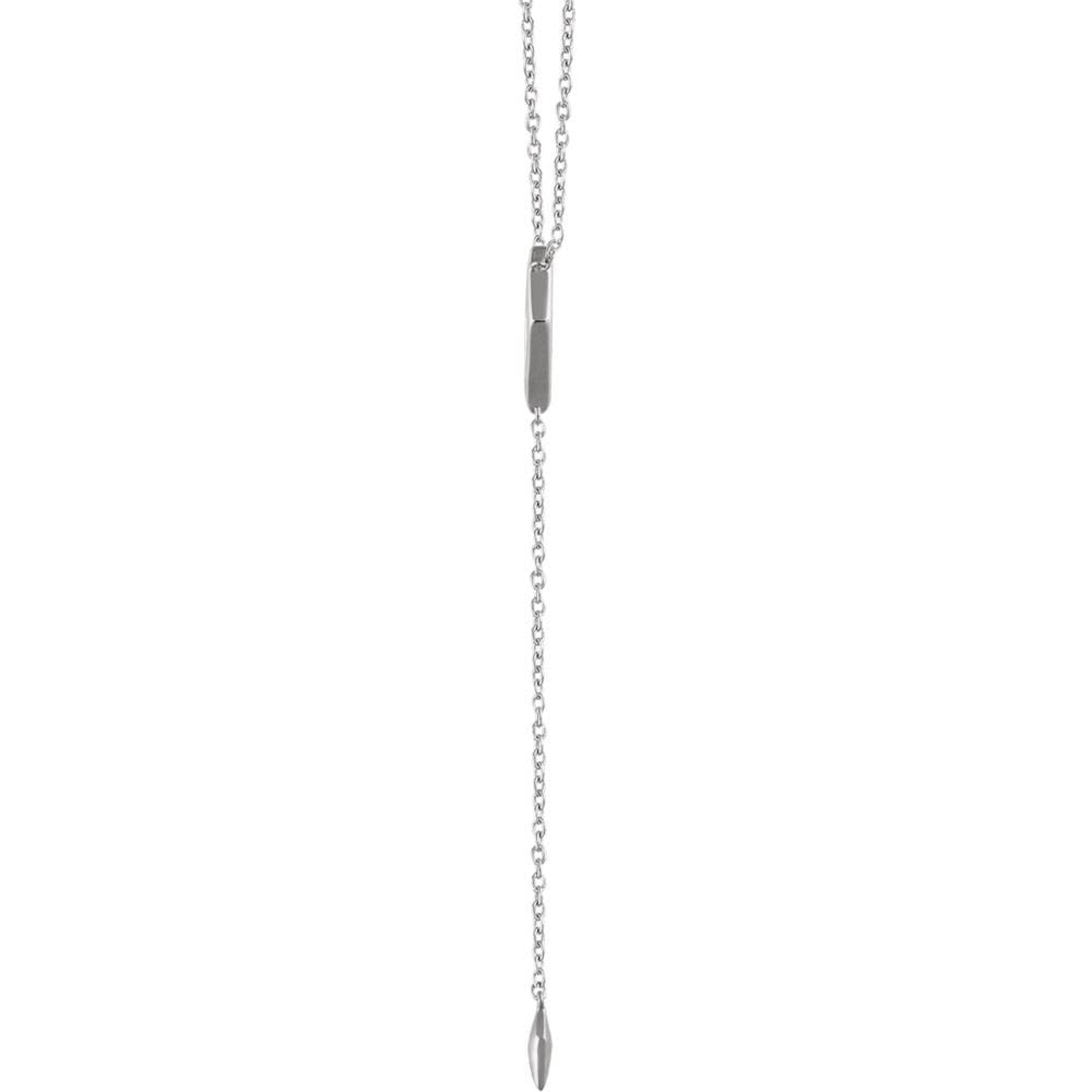 Alternate view of the 14k White Gold Rhombus Y-Drop Necklace, 16-18 Inch by The Black Bow Jewelry Co.