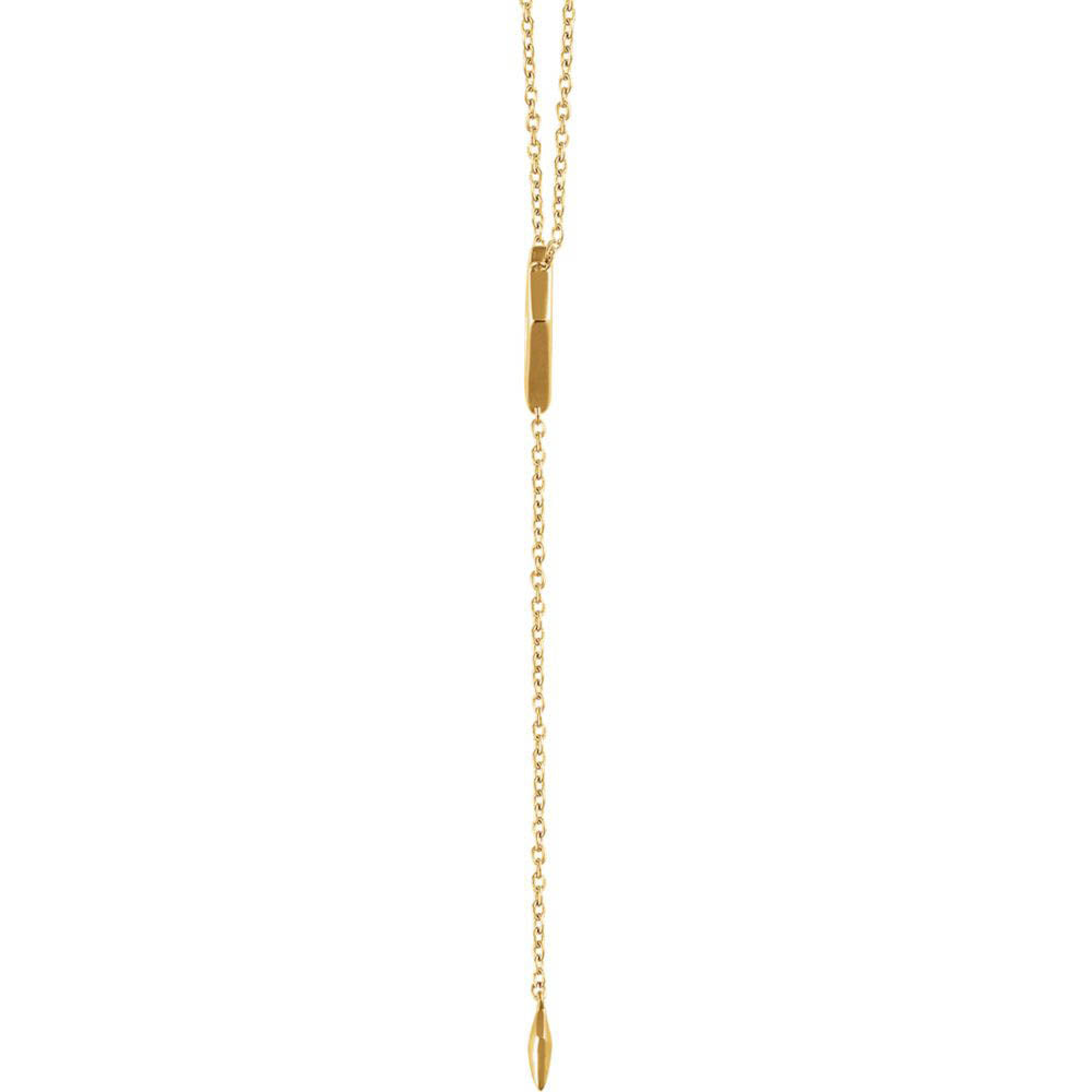 Alternate view of the 14k Yellow Gold Rhombus Y-Drop Necklace, 16-18 Inch by The Black Bow Jewelry Co.