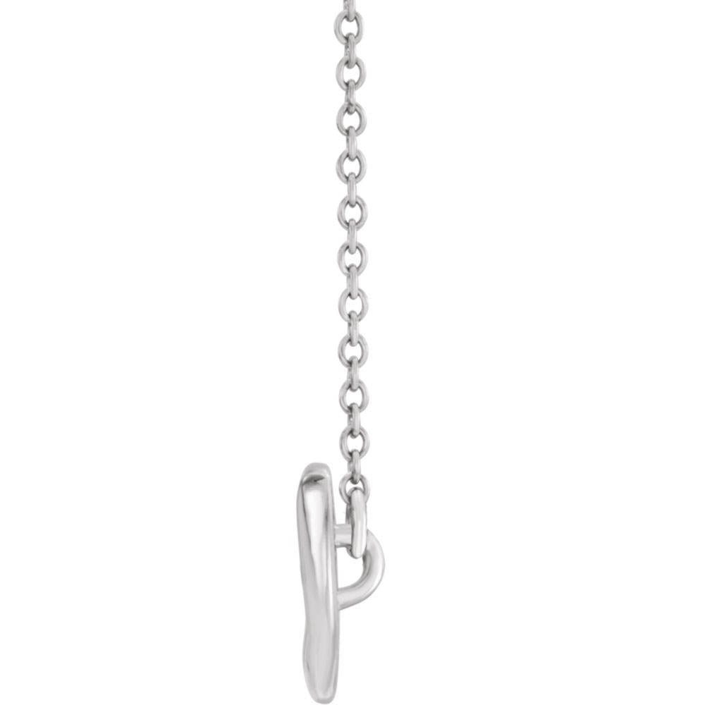 Alternate view of the 14k White Gold Feather Bar Necklace, 16-18 Inch by The Black Bow Jewelry Co.