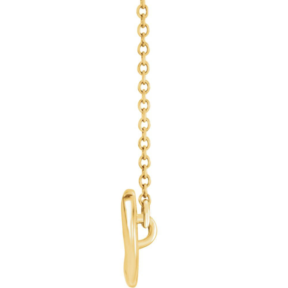 Alternate view of the 14k Yellow Gold Feather Bar Necklace, 16-18 Inch by The Black Bow Jewelry Co.