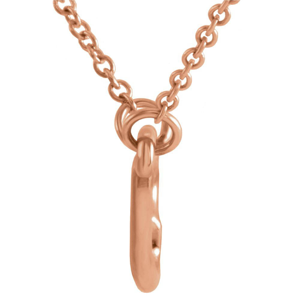 Alternate view of the 14k Rose Gold Small Sideways Heart Necklace, 16-18 Inch by The Black Bow Jewelry Co.