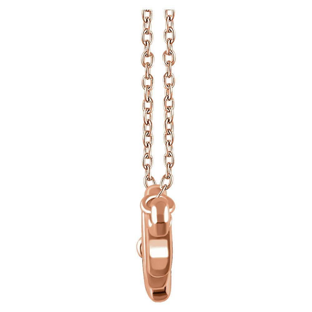 Alternate view of the 14k Rose Gold Heartbeat Bar Necklace, 16-18 Inch by The Black Bow Jewelry Co.