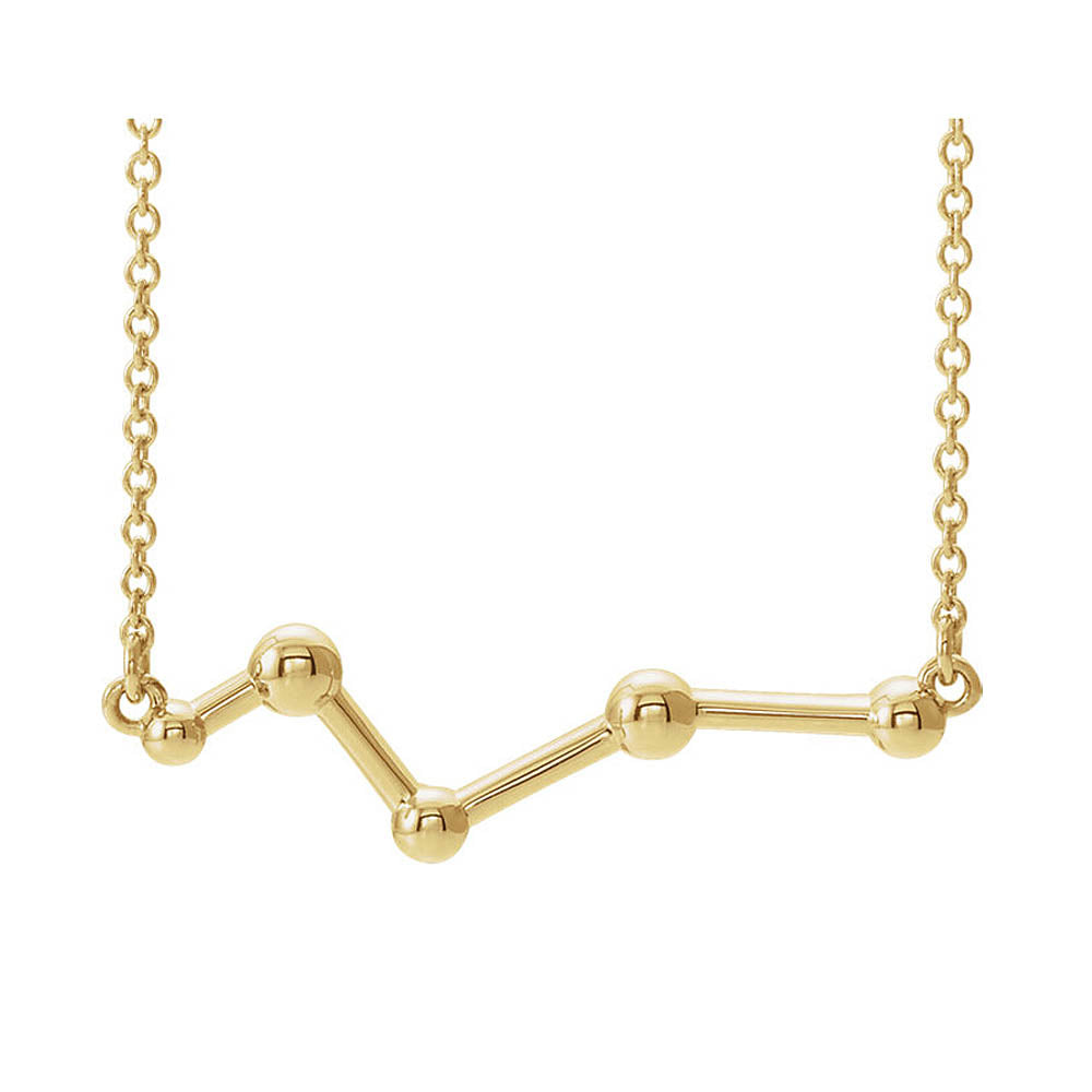 Alternate view of the 14k White, Yellow or Rose Gold Constellation Bar Necklace, 18 Inch by The Black Bow Jewelry Co.