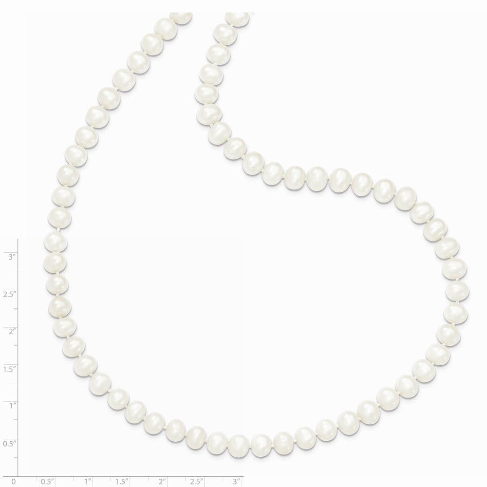 Alternate view of the 6-7mm, White FW Cultured Pearl Endless Strand Necklace, 80 Inch by The Black Bow Jewelry Co.