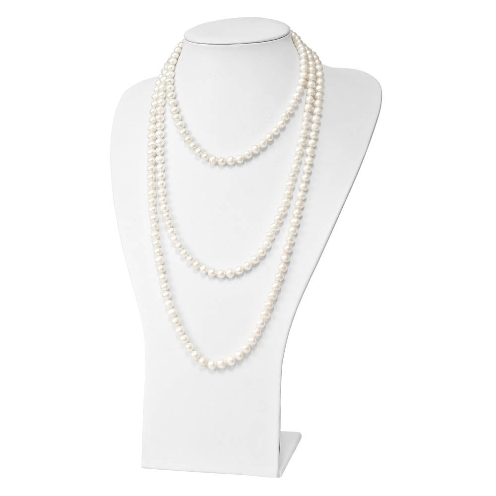 Alternate view of the 9-10mm, White FW Cultured Pearl Endless Strand Necklace, 80 Inch by The Black Bow Jewelry Co.
