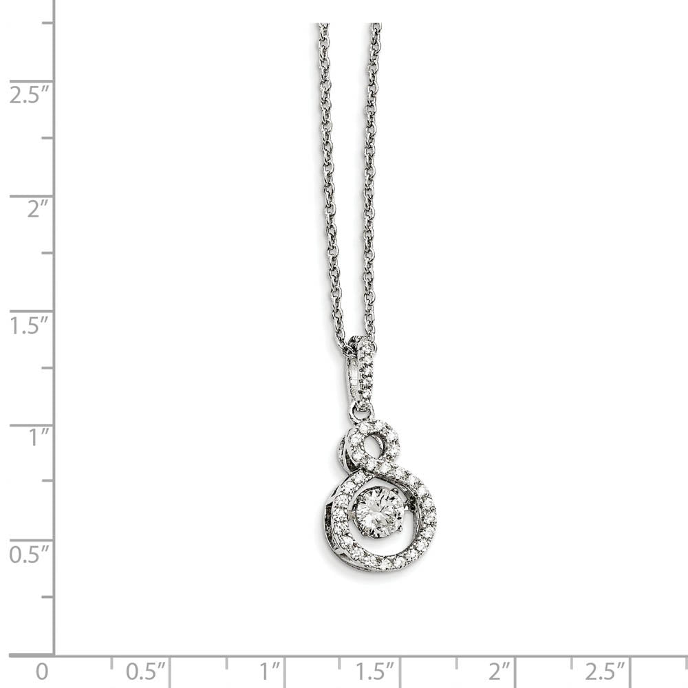 Alternate view of the Rhodium Plated Sterling Silver & CZ Infinity Necklace, 18-20 Inch by The Black Bow Jewelry Co.