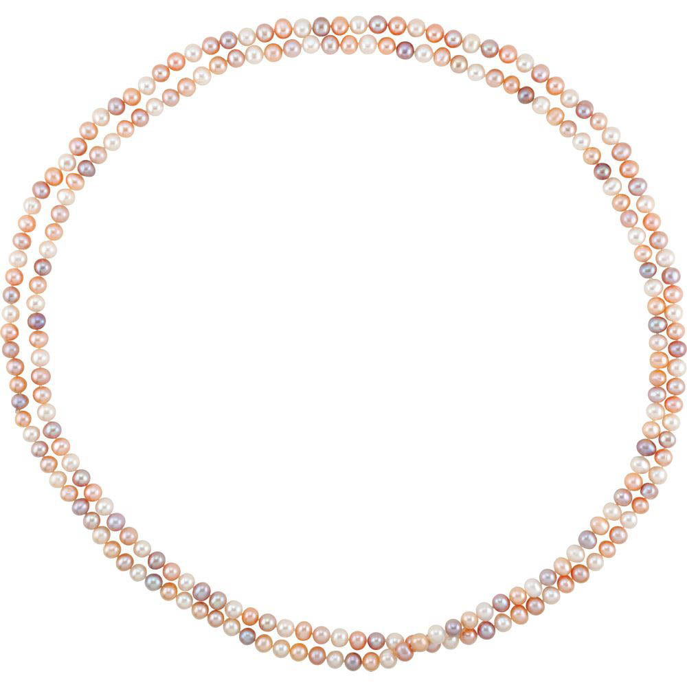 Alternate view of the 8-9mm, Multi Colored FW Cultured Pearl Rope Strand Necklace, 72 Inch by The Black Bow Jewelry Co.