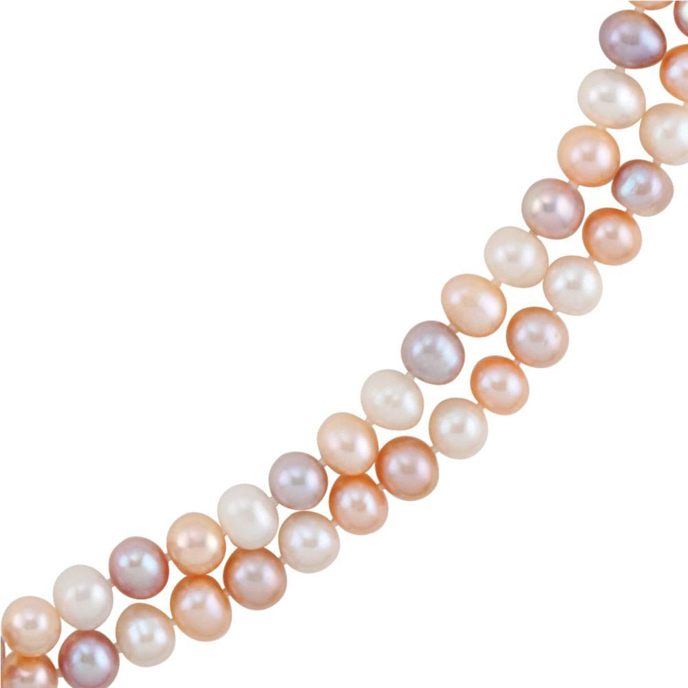Alternate view of the 8-9mm, Multi Colored FW Cultured Pearl Rope Strand Necklace, 72 Inch by The Black Bow Jewelry Co.