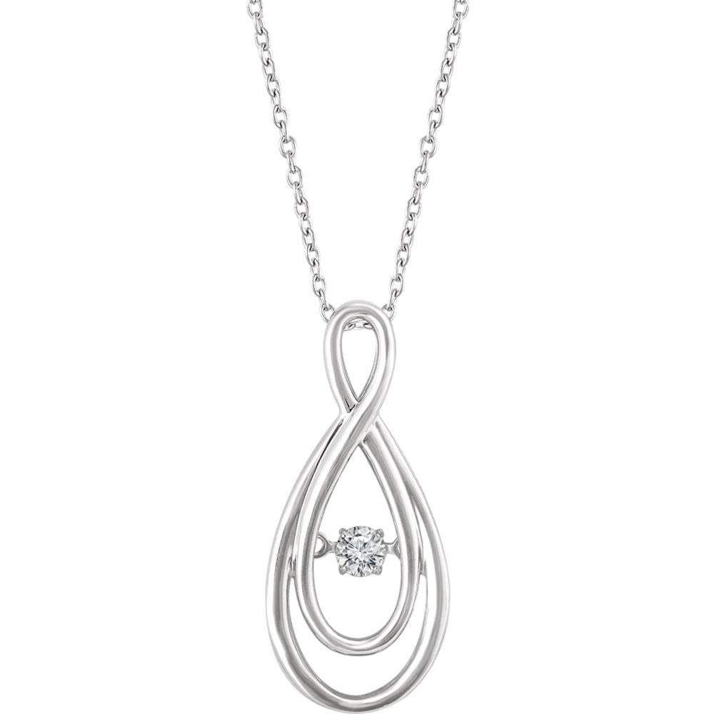 14k White Gold 1/10 CT (I1, H-I) Diamond Infinity Necklace, 18 Inch, Item N14224 by The Black Bow Jewelry Co.