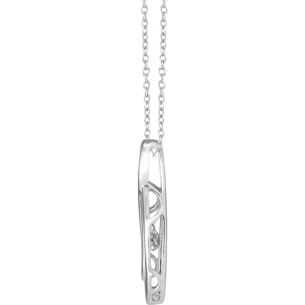 Alternate view of the Sterling Silver 1/10 CT (I2, H-I) Diamond Infinity Necklace, 18 Inch by The Black Bow Jewelry Co.