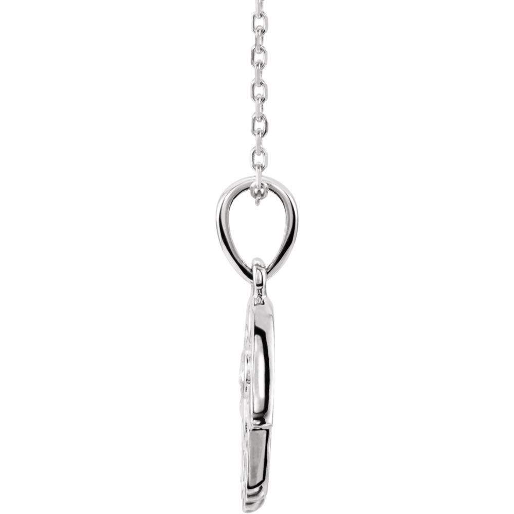 Alternate view of the Platinum .03 CT Diamond Small Hamsa Necklace, 16-18 Inch by The Black Bow Jewelry Co.