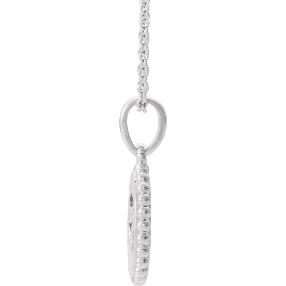 Alternate view of the Sterling Silver Eye of Horus 12mm Disc Necklace, 16-18 Inch by The Black Bow Jewelry Co.