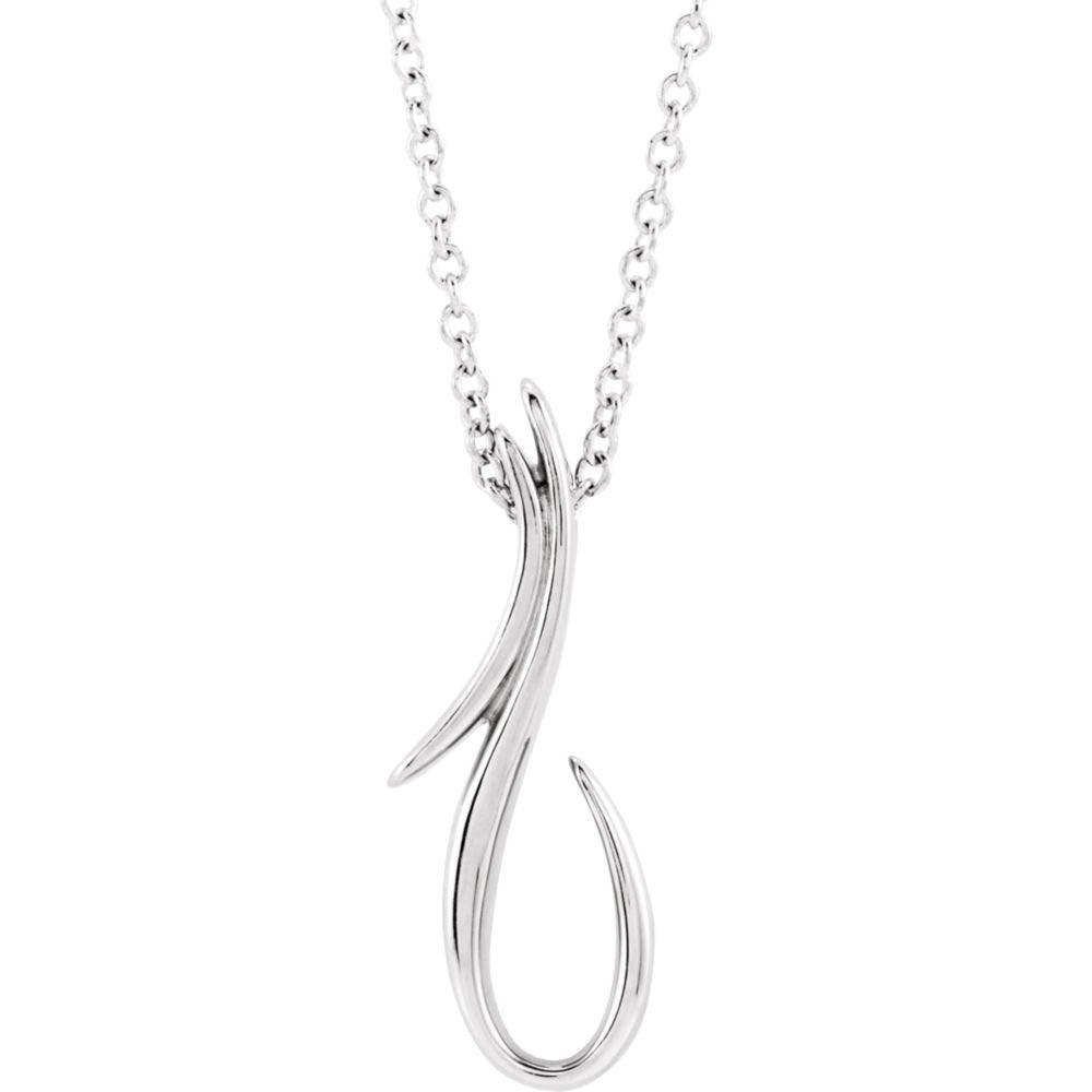 Sterling Silver Freeform Hook Adjustable Necklace, 16-18 Inch, Item N14265 by The Black Bow Jewelry Co.