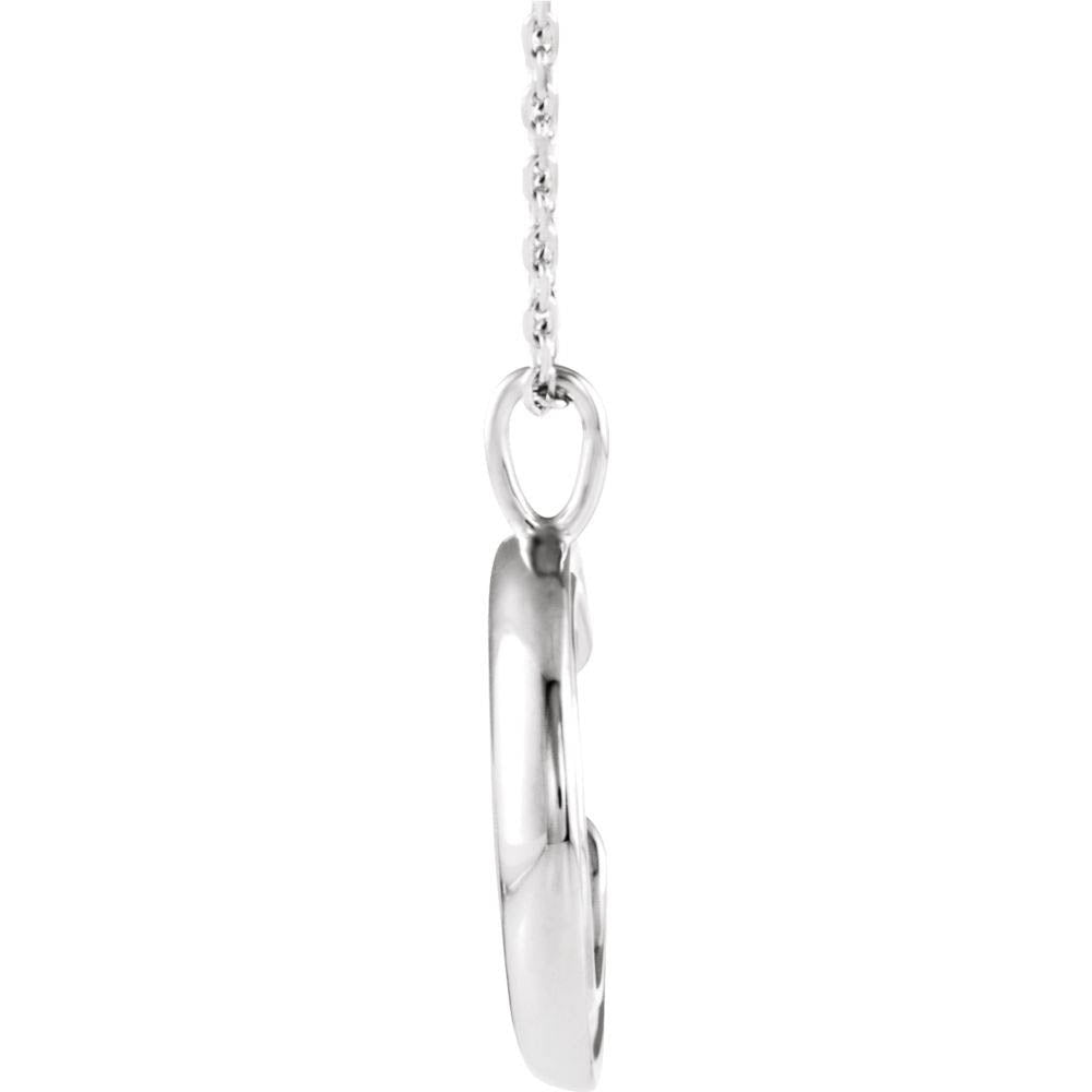 Alternate view of the Platinum Crescent Moon Necklace, 16-18 Inch by The Black Bow Jewelry Co.