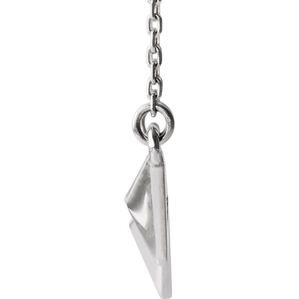 Alternate view of the Sterling Silver Small Pyramid Bar Necklace, 16-18 Inch by The Black Bow Jewelry Co.
