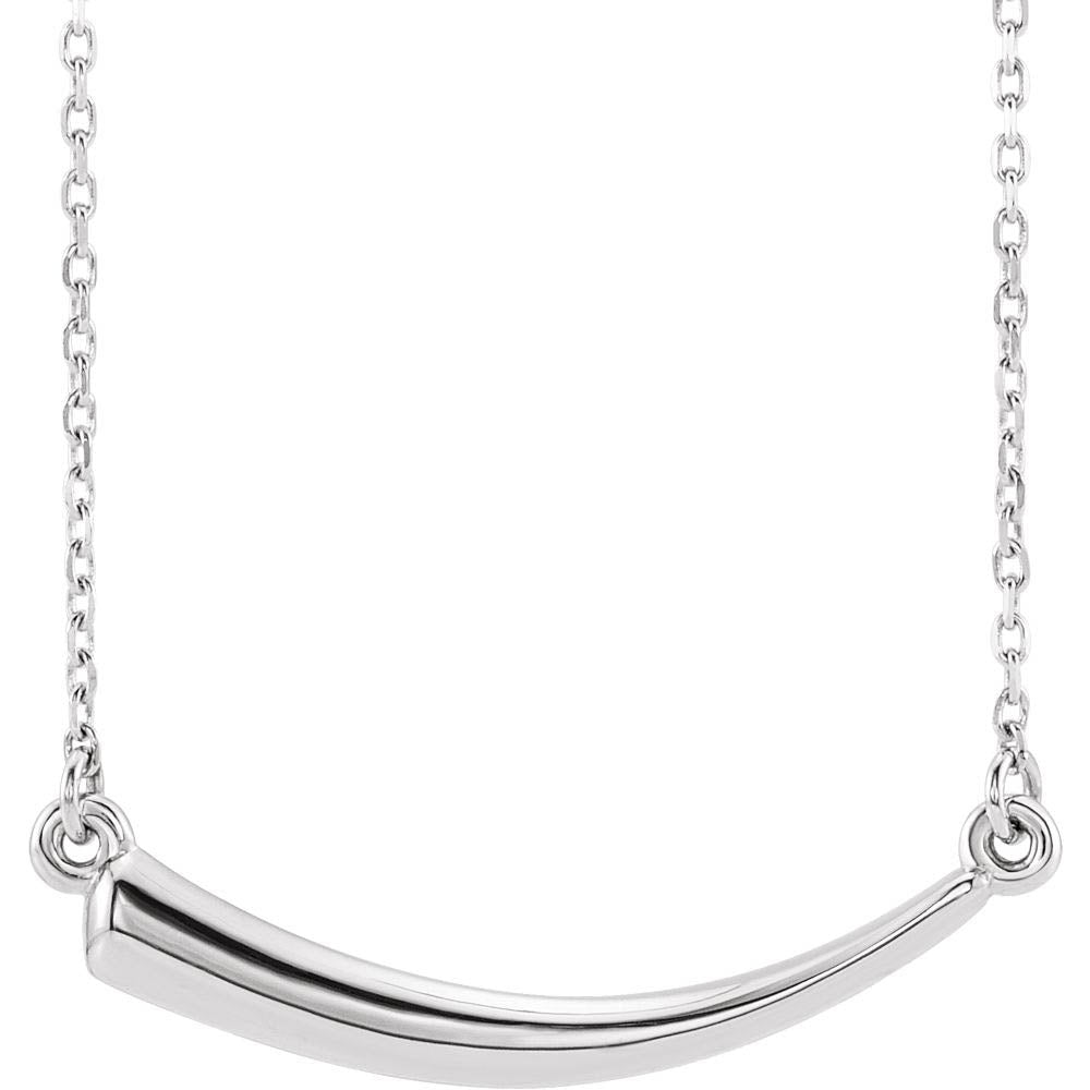 Sterling Silver Horizontal 2D Italian Horn Necklace, 16-18 Inch, Item N14282 by The Black Bow Jewelry Co.