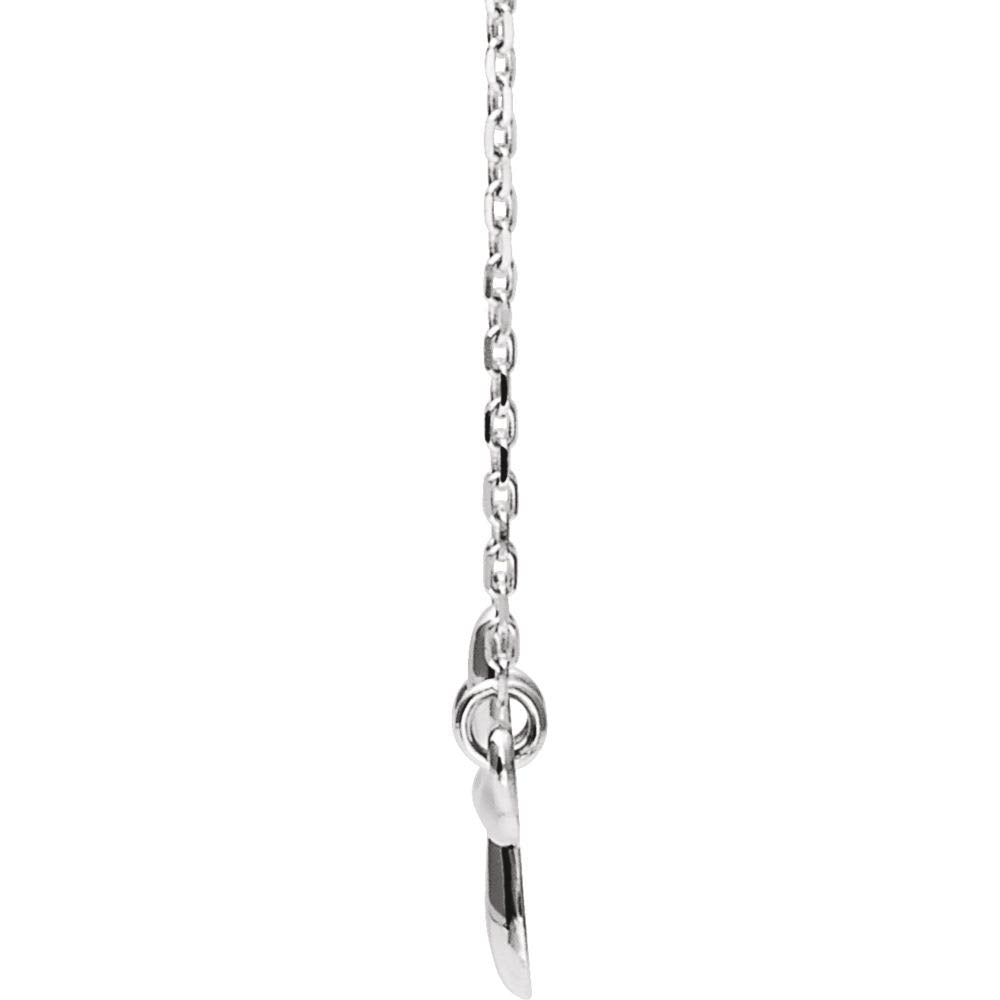 Alternate view of the Sterling Silver Sideways Rounded Cross Necklace, 16-18 Inch by The Black Bow Jewelry Co.