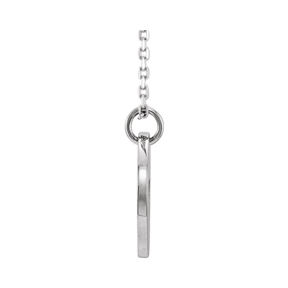 Alternate view of the Sterling Silver 12mm Pierced Cross Disc Necklace, 16-18 Inch by The Black Bow Jewelry Co.