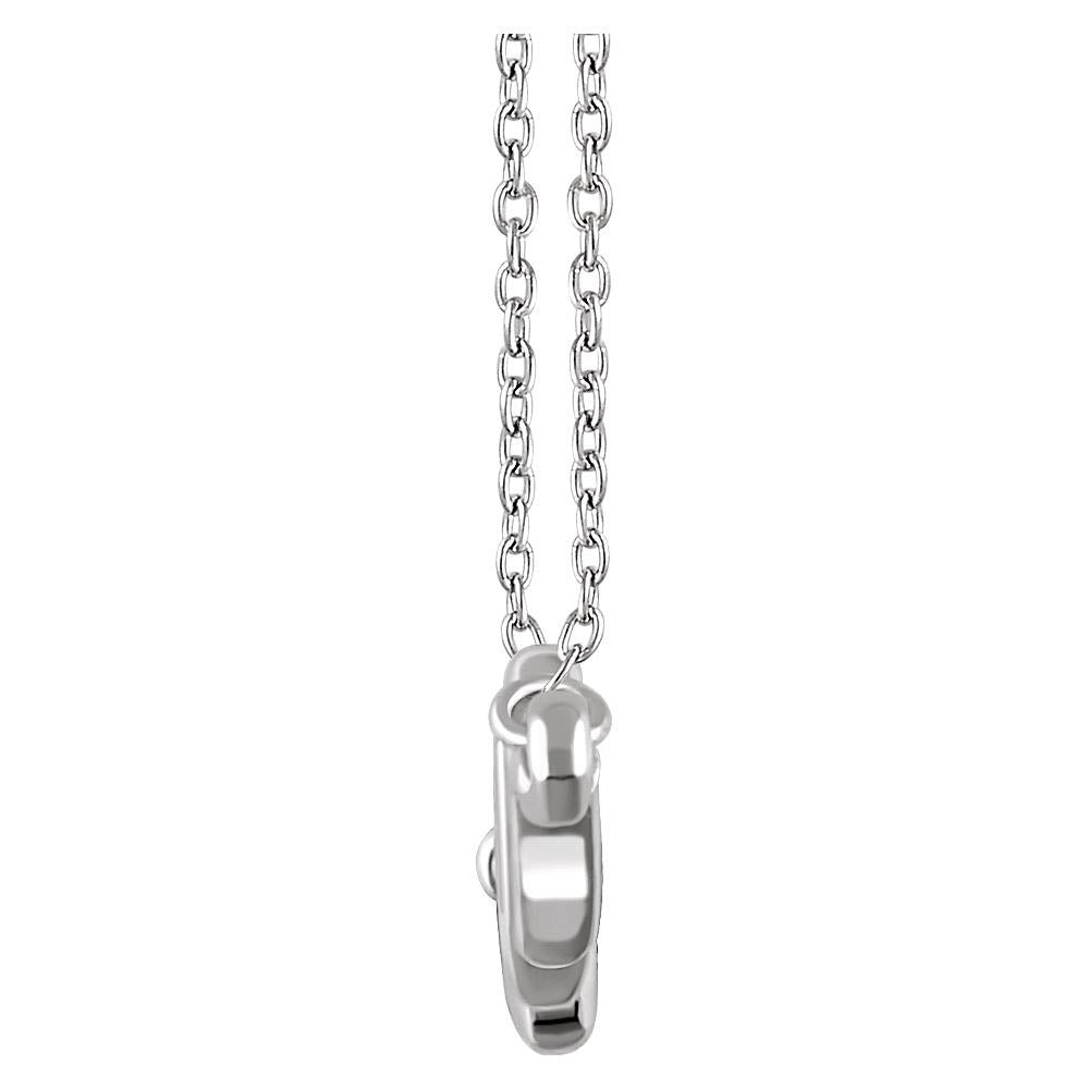 Alternate view of the Sterling Silver Heartbeat Bar Necklace, 16-18 Inch by The Black Bow Jewelry Co.