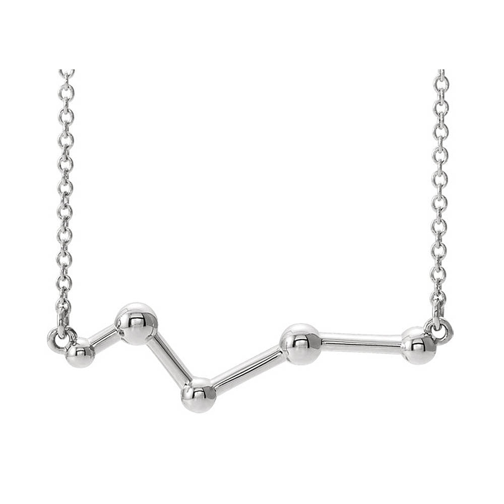 Sterling Silver Constellation Bar Necklace, 18 Inch, Item N14309 by The Black Bow Jewelry Co.