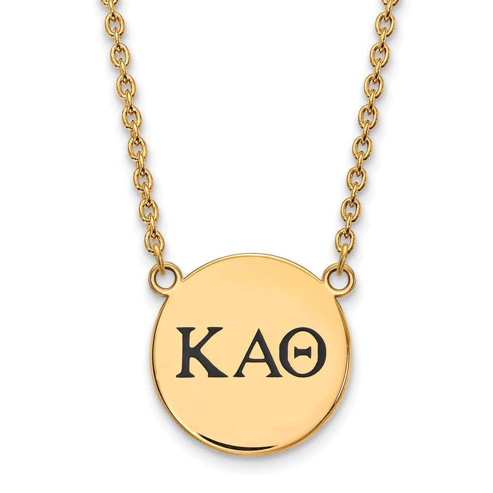 14K Plated Silver Kappa Alpha Theta Lg Enamel Greek Letters Necklace, Item N14454 by The Black Bow Jewelry Co.