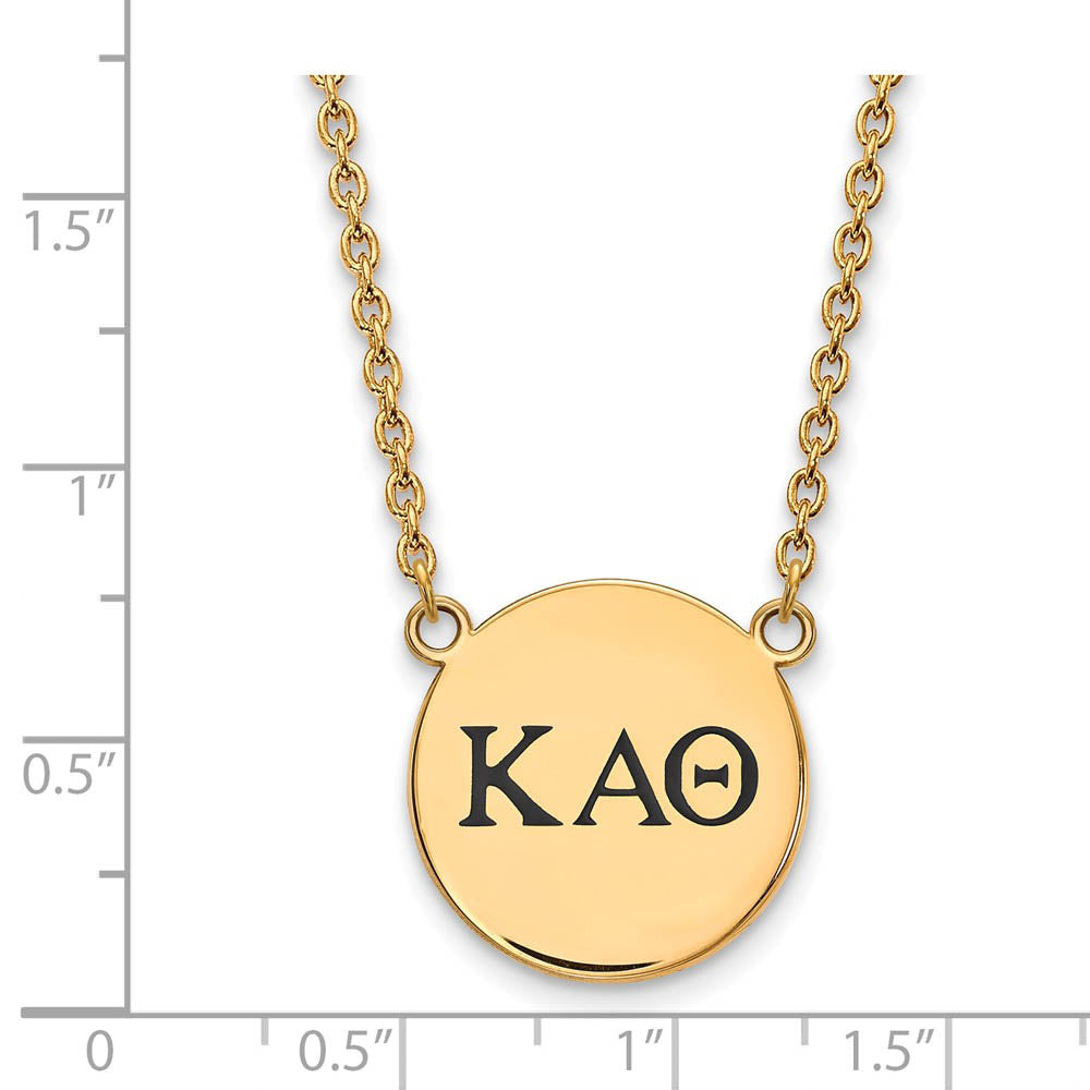 Alternate view of the 14K Plated Silver Kappa Alpha Theta Lg Enamel Greek Letters Necklace by The Black Bow Jewelry Co.
