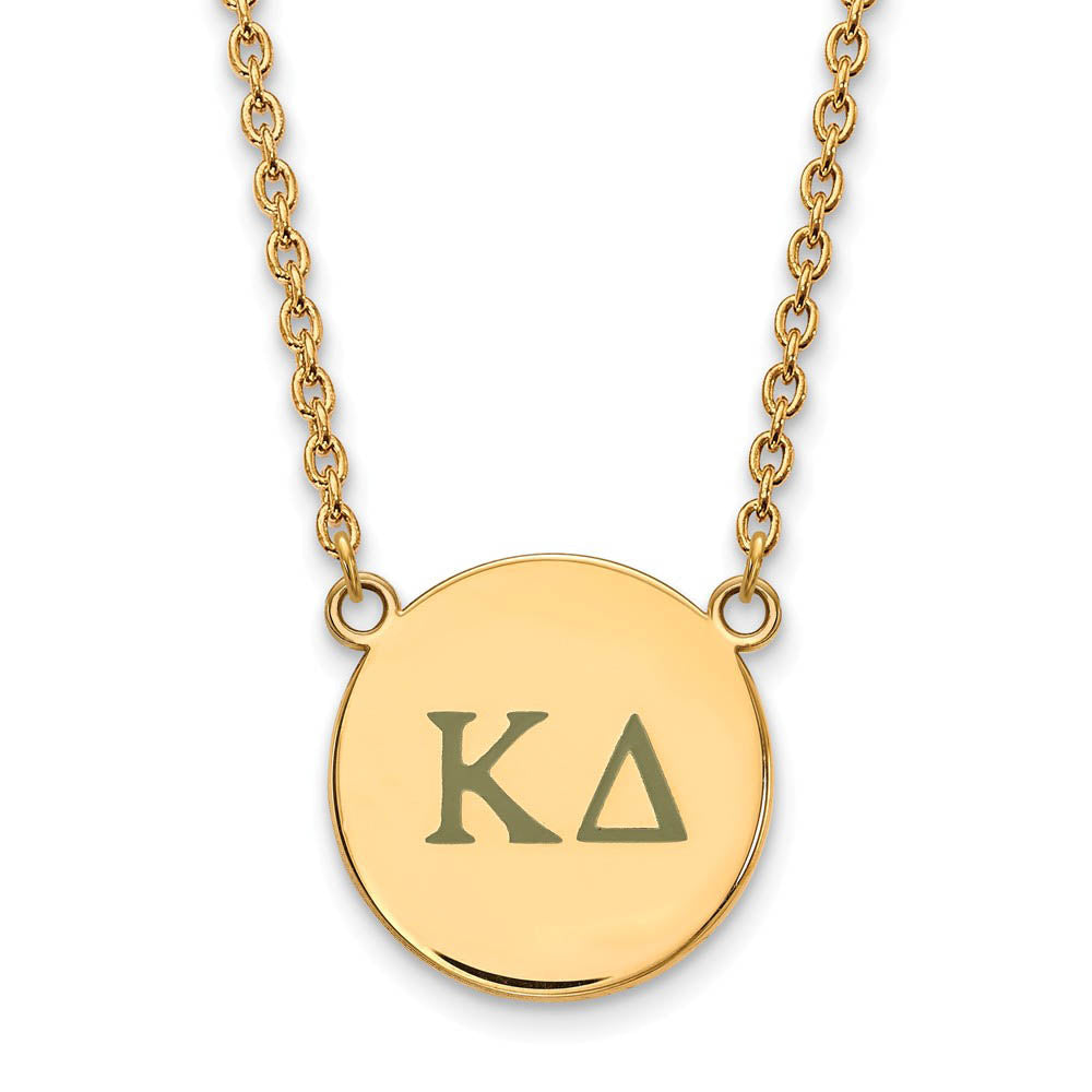 14K Plated Silver Kappa Delta Large Enamel Greek Letters Necklace, Item N14461 by The Black Bow Jewelry Co.